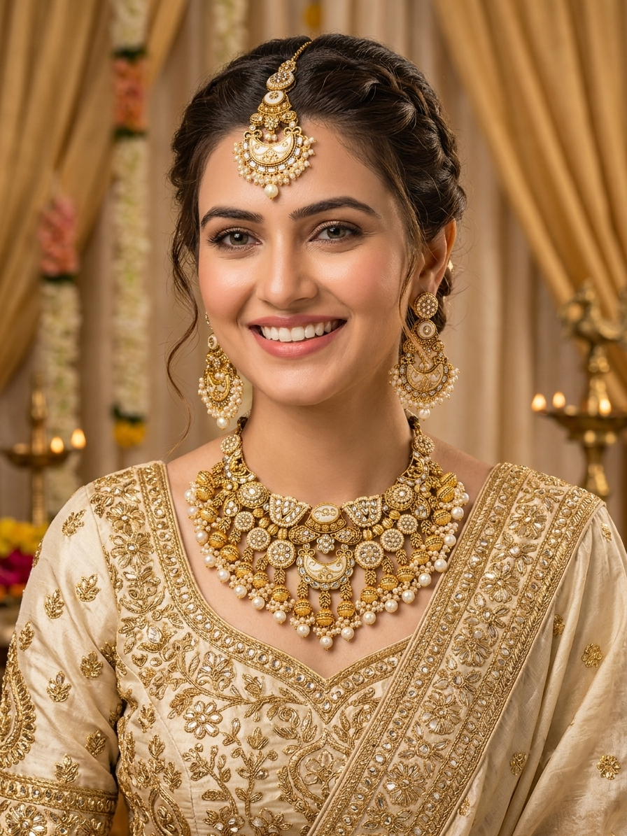 Rajwada Kundan Pearl Heritage Set