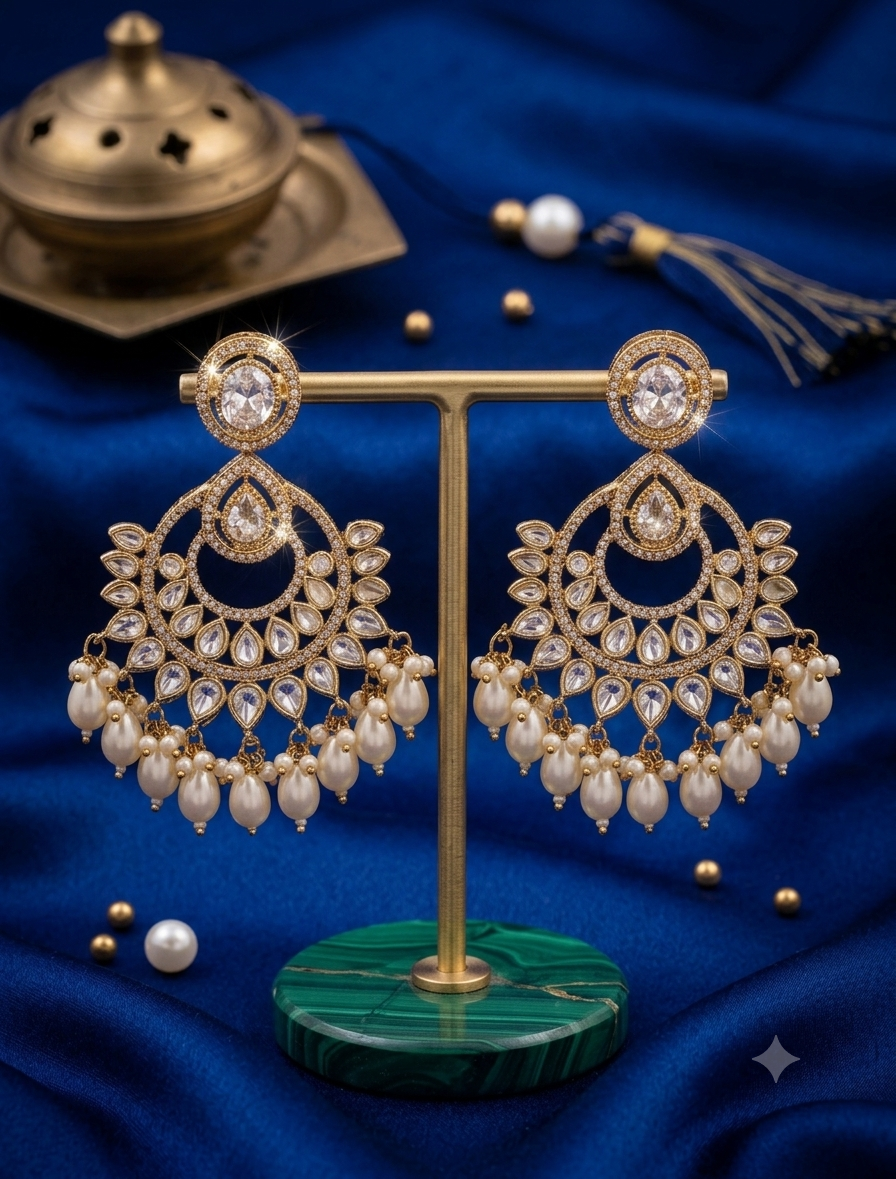 Pearl Crescent Earrings