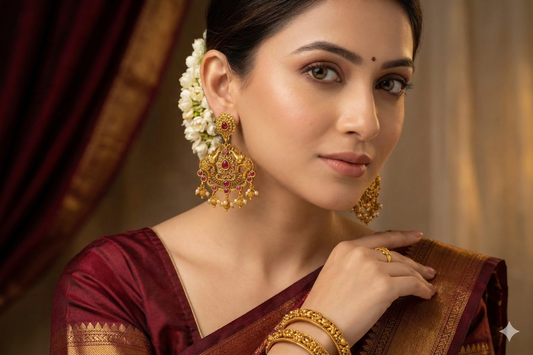 Regal Ruby Temple Jhumkas