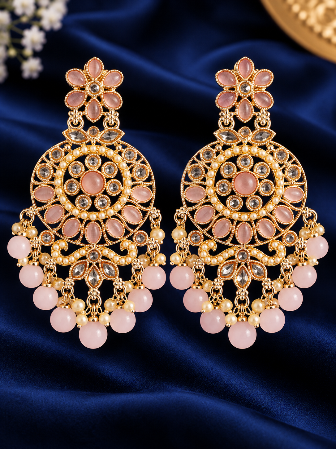 Pink Pearl Royale Chandelier Earrings