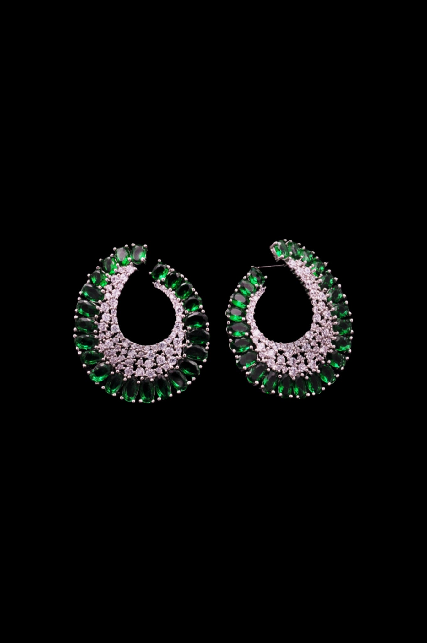 Emerald Elegance Hoop Earrings