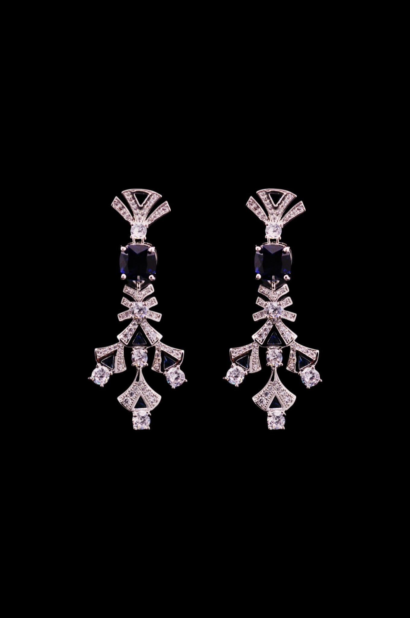 Noir Crystal Drop Earrings