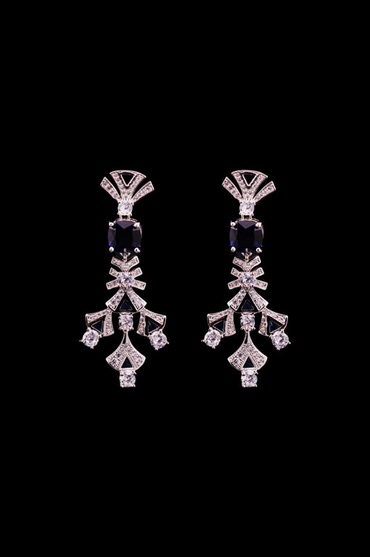 Noir Crystal Drop Earrings