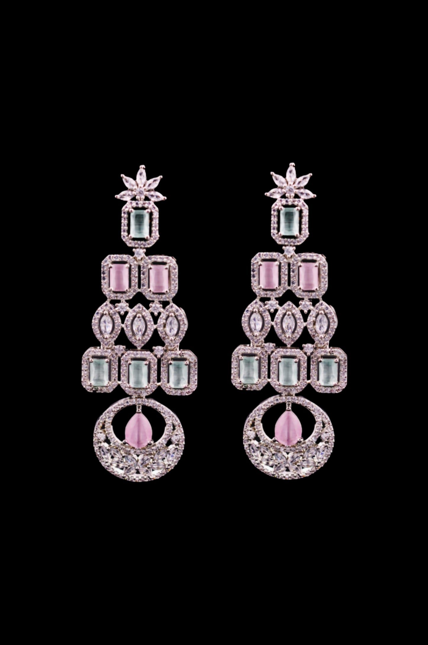 Enchanted Bloom – Pastel Gemstone Drop Earrings