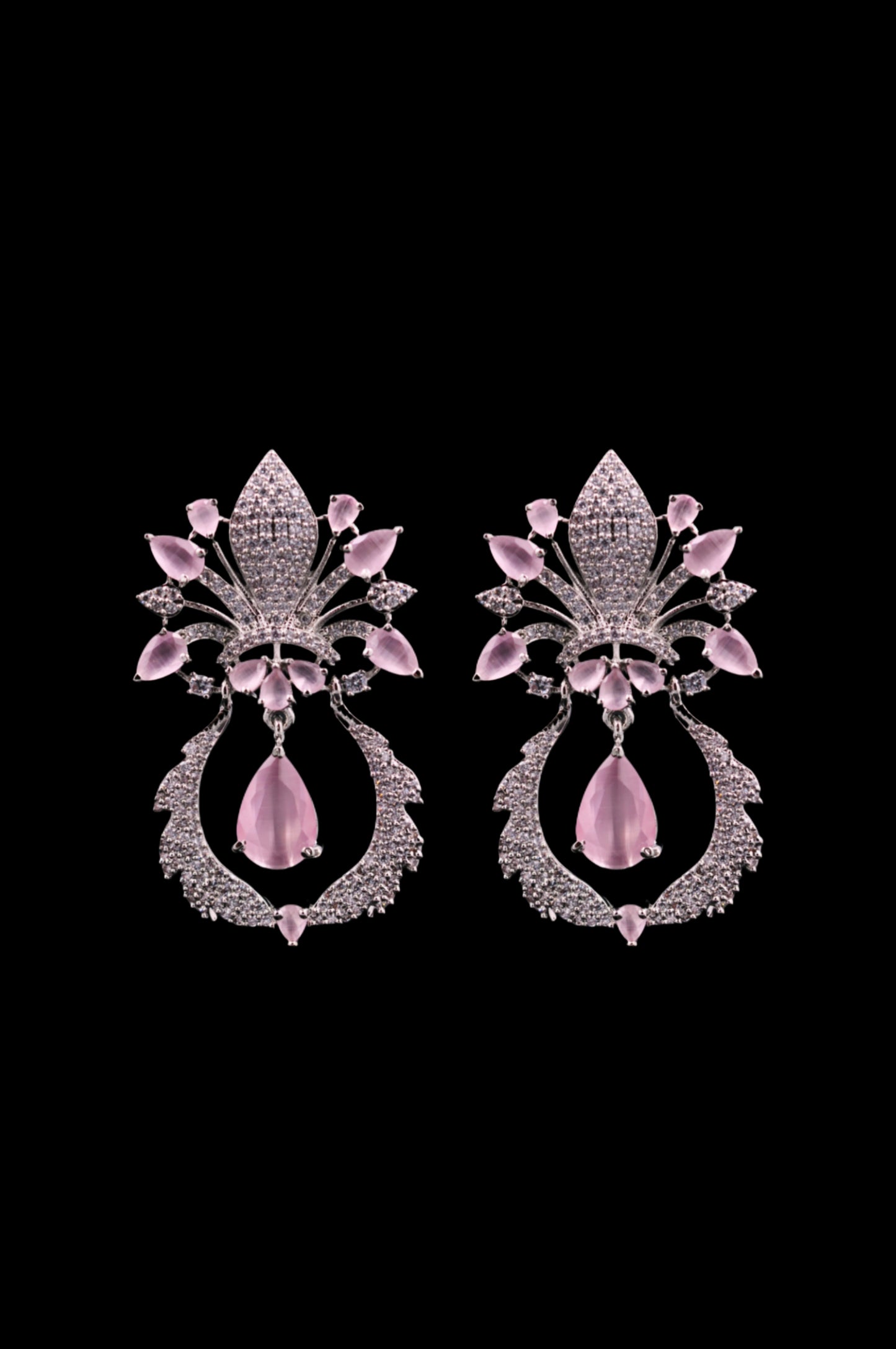 Pink Vintage Glamour Crystal Earrings