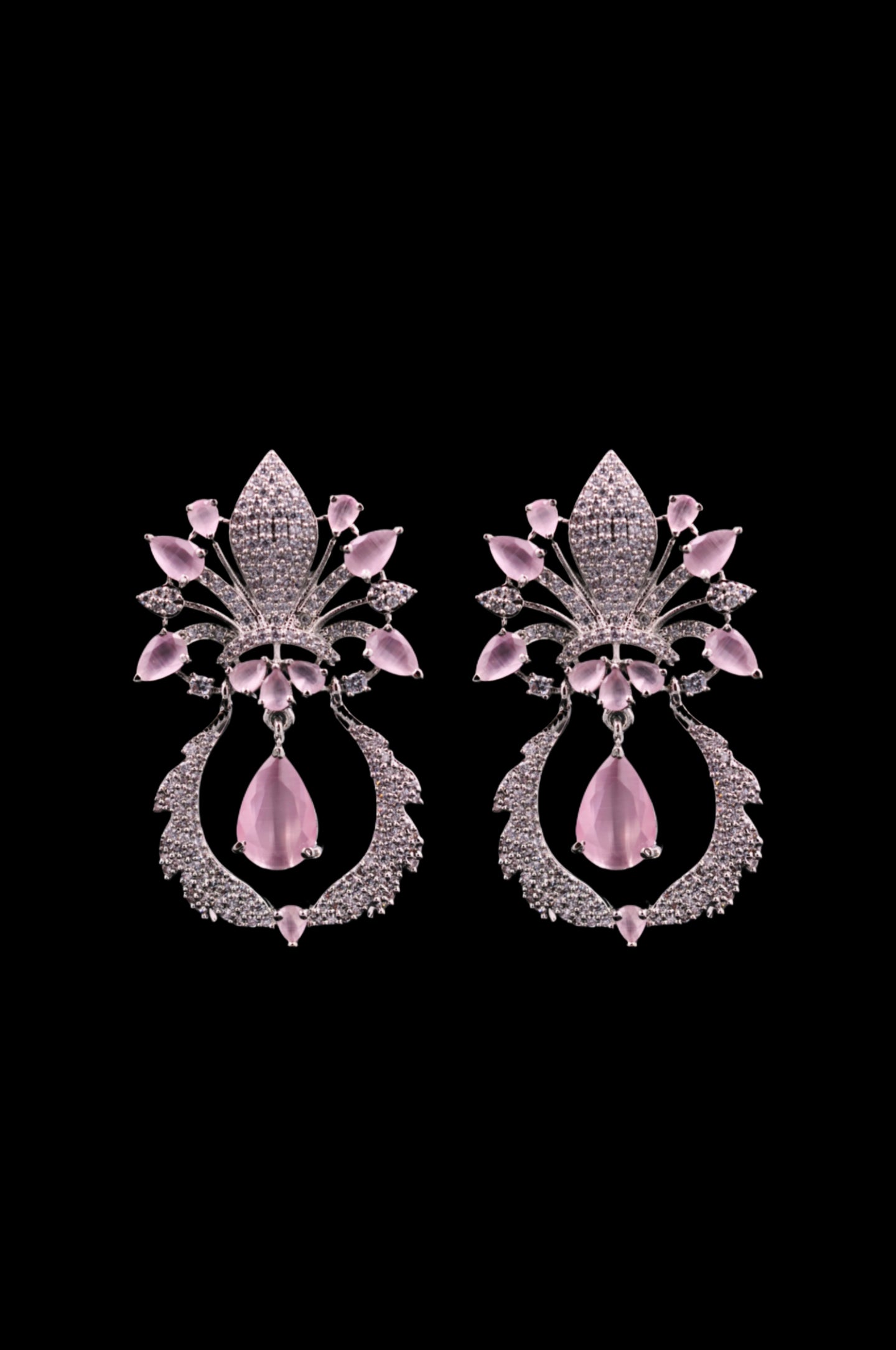 Pink Vintage Glamour Crystal Earrings