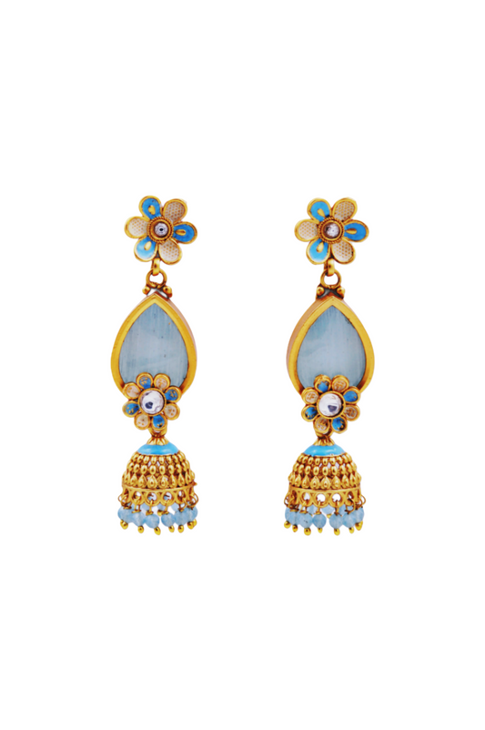 Regal Gold Jhumka Earrings