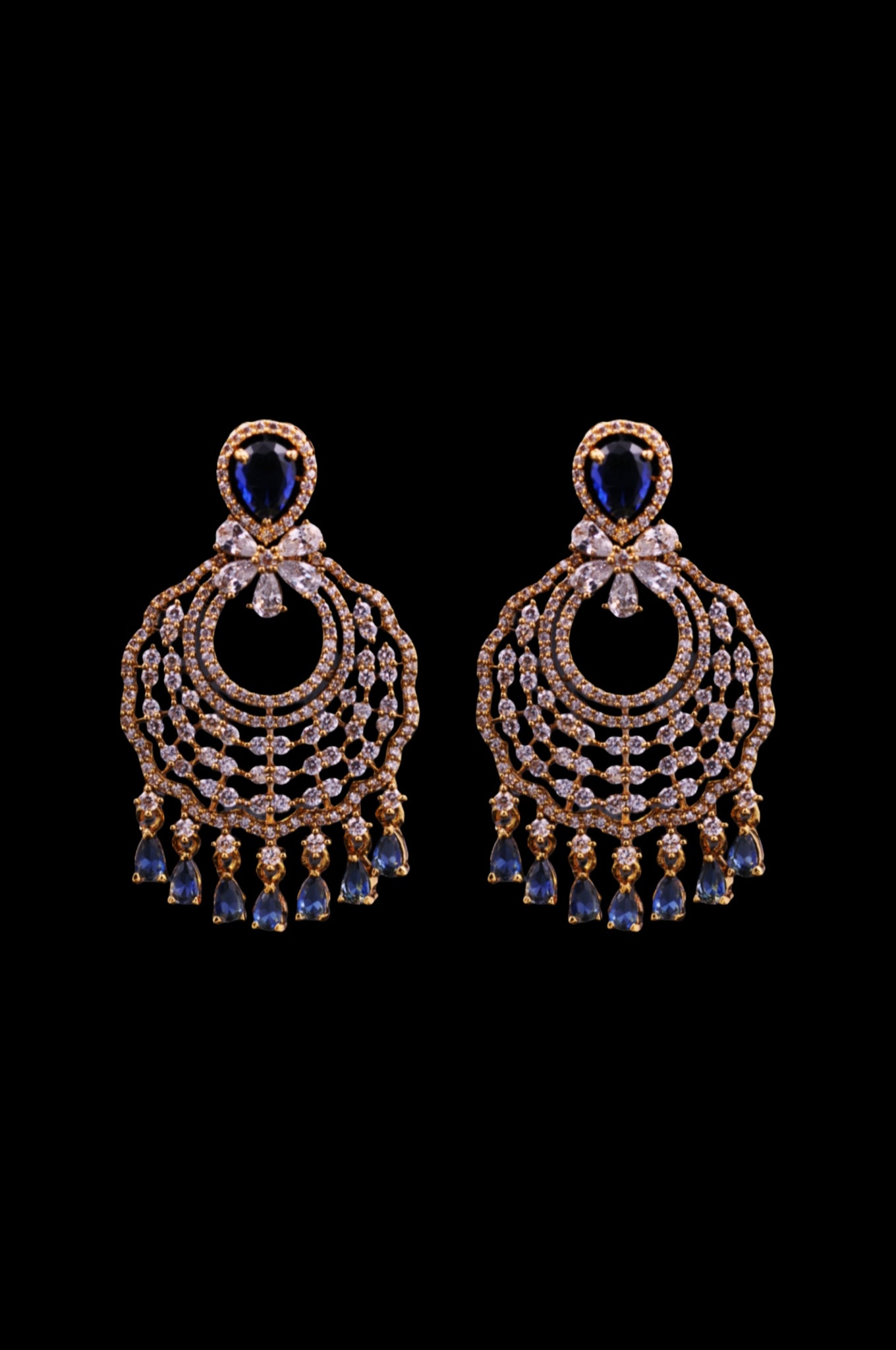 Royal Radiance: Gold & Ruby Chandelier Earrings