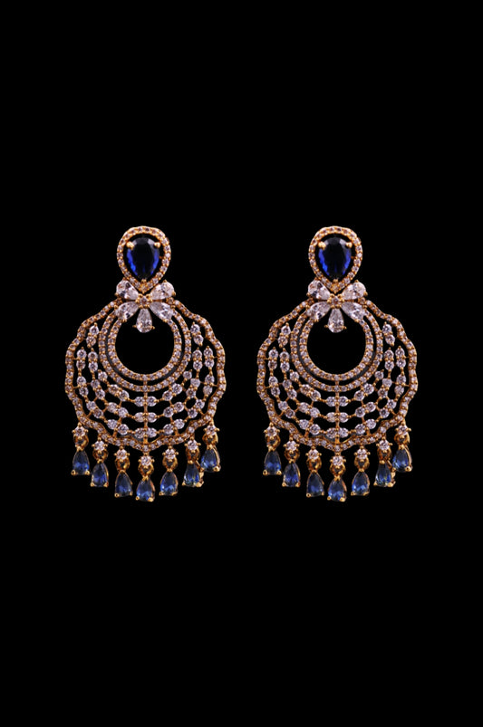 Royal Blue Stone Chandelier Earrings