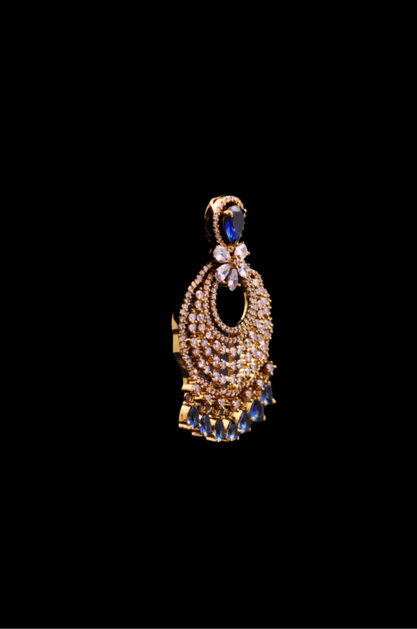 Royal Radiance: Gold & Ruby Chandelier Earrings