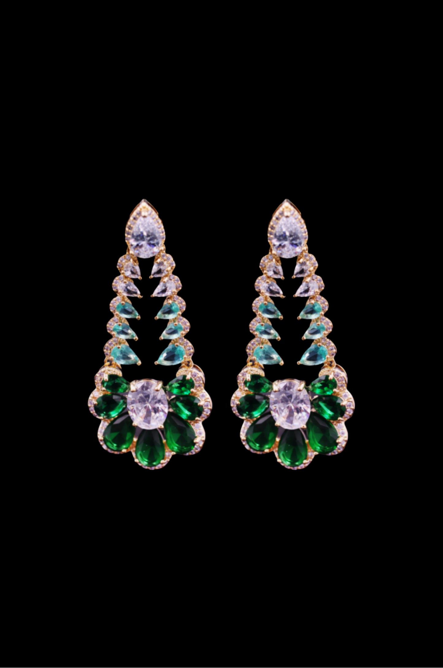 Emerald Cascade Glamour Earrings