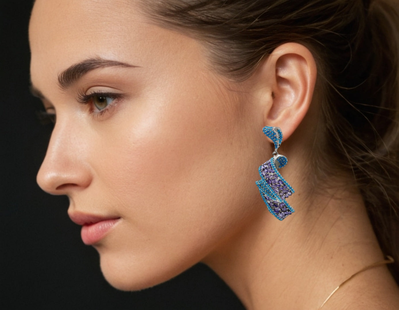 Twilight Swirl Pavé Earrings
