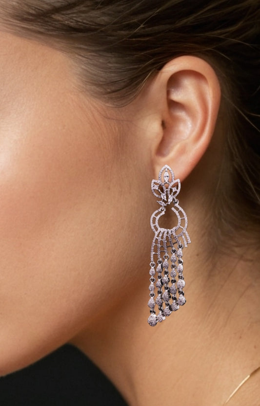 Celestial Cascade Diamond Chandelier Earrings