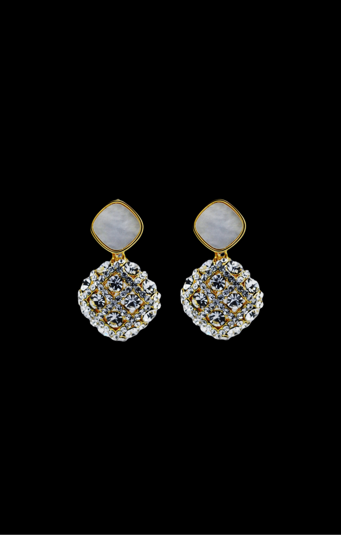 Royal Radiance Gold & Crystal Drop Earrings