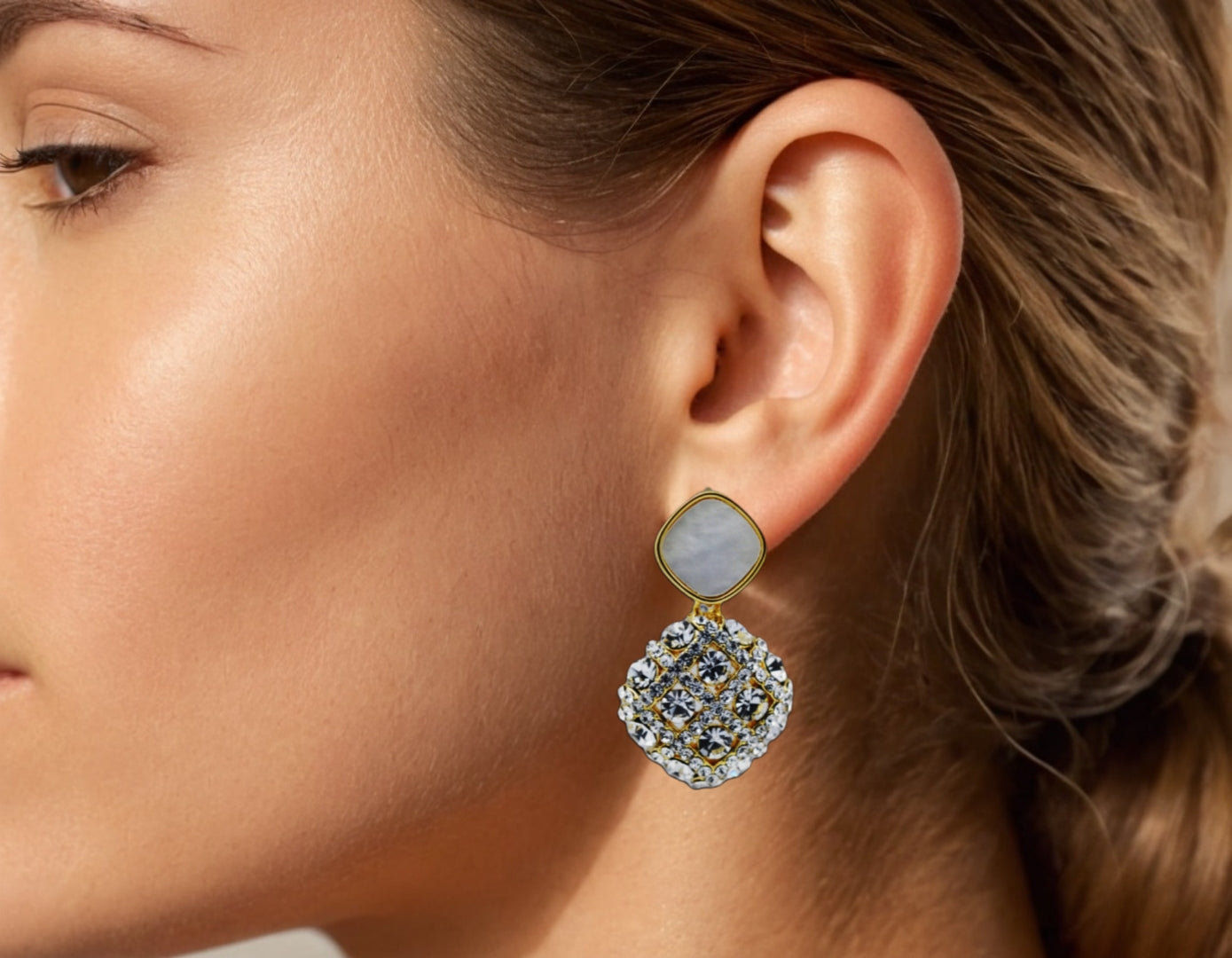 Royal Radiance Gold & Crystal Drop Earrings