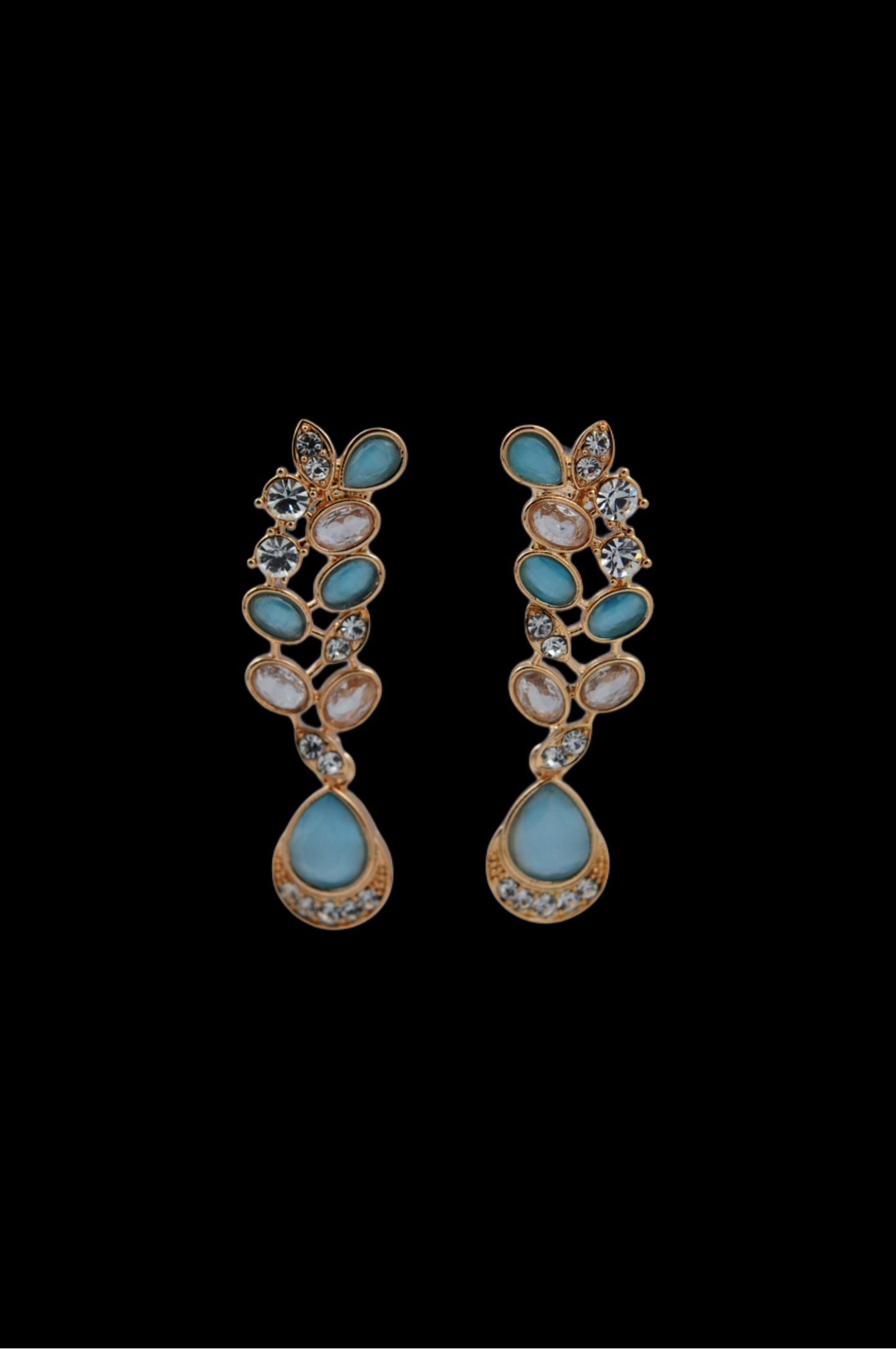 Turquoise Blue Celestial Raindrop Earrings