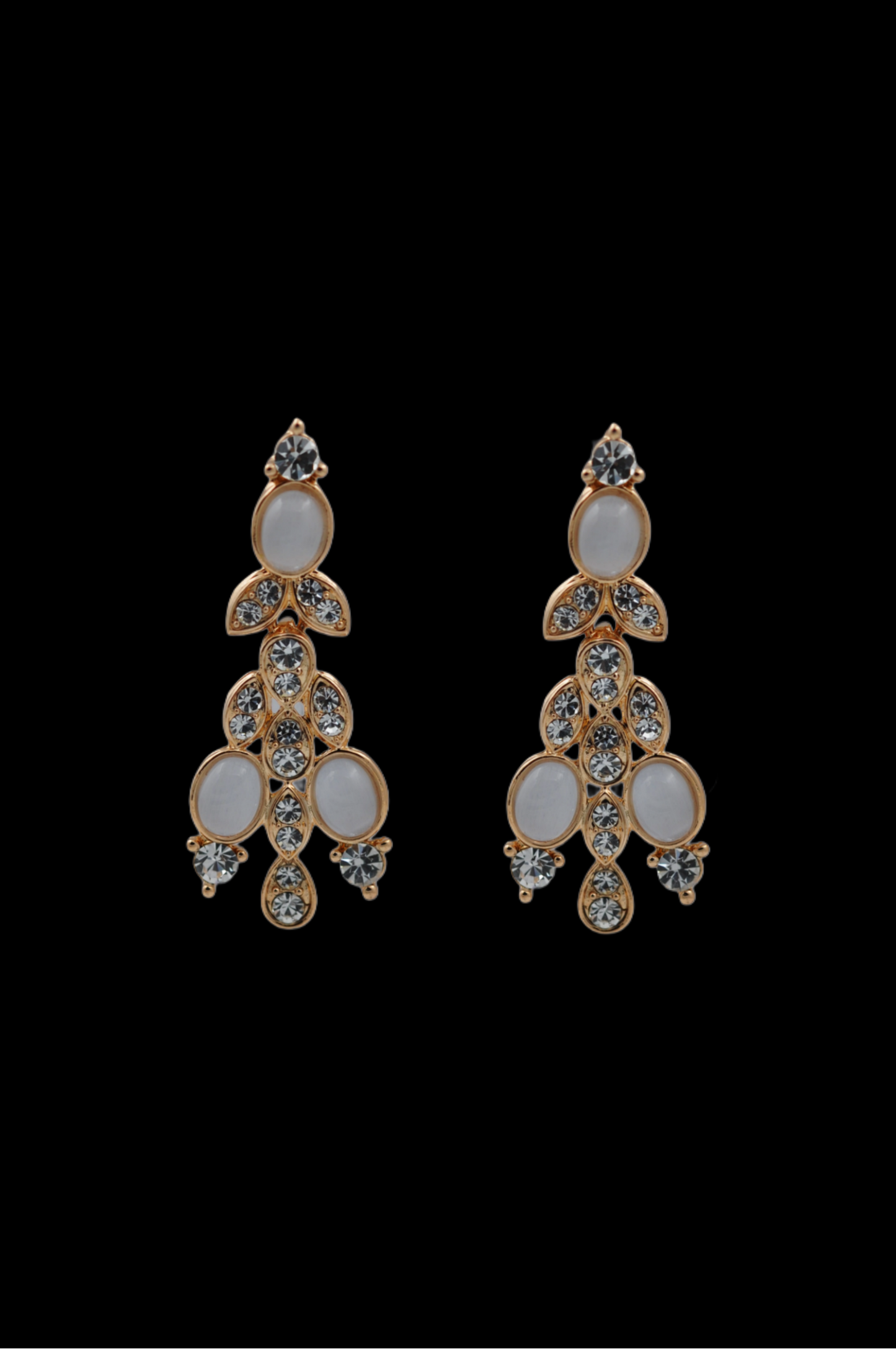 Moonstone Crystal Cascade Earrings