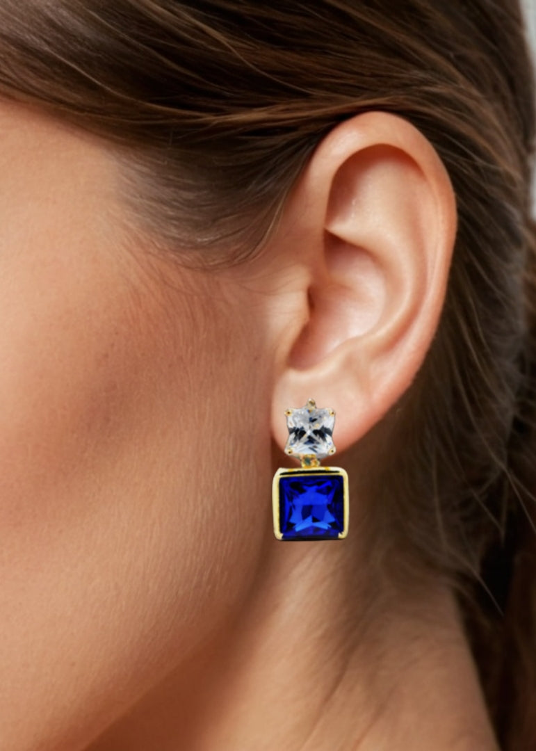 Luxe Blue Radiance Statement Earrings