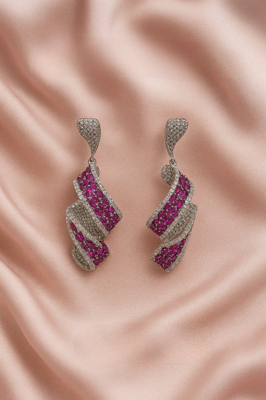 Twilight Swirl Pavé Earrings