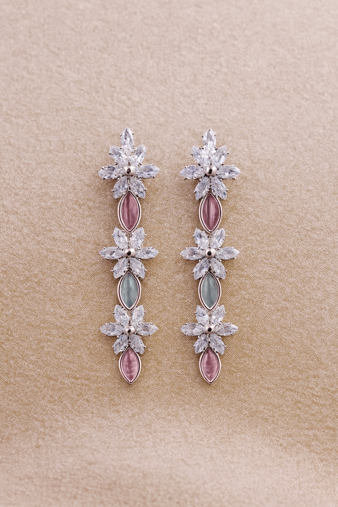Rose Mist Floral Earrings