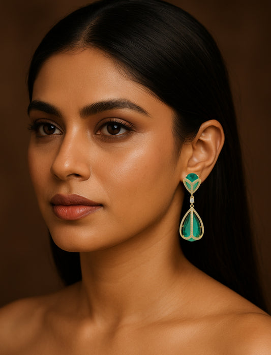 Elegant Emerald Teardrop Earrings