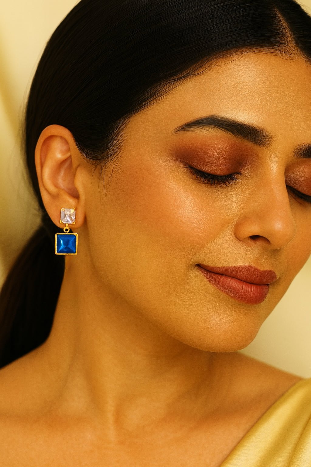 Luxe Blue Radiance Statement Earrings