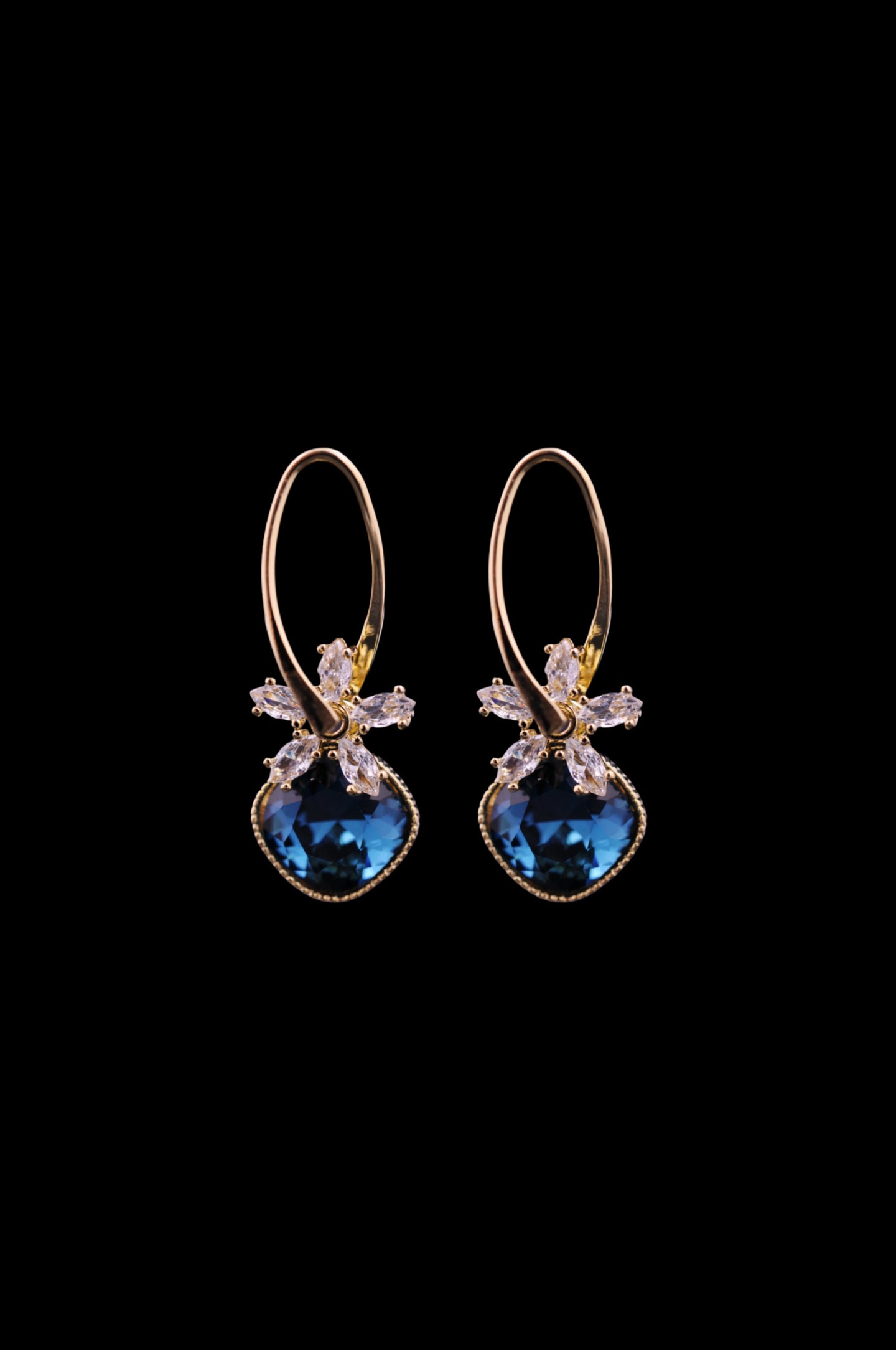Midnight Bloom Sapphire Earrings