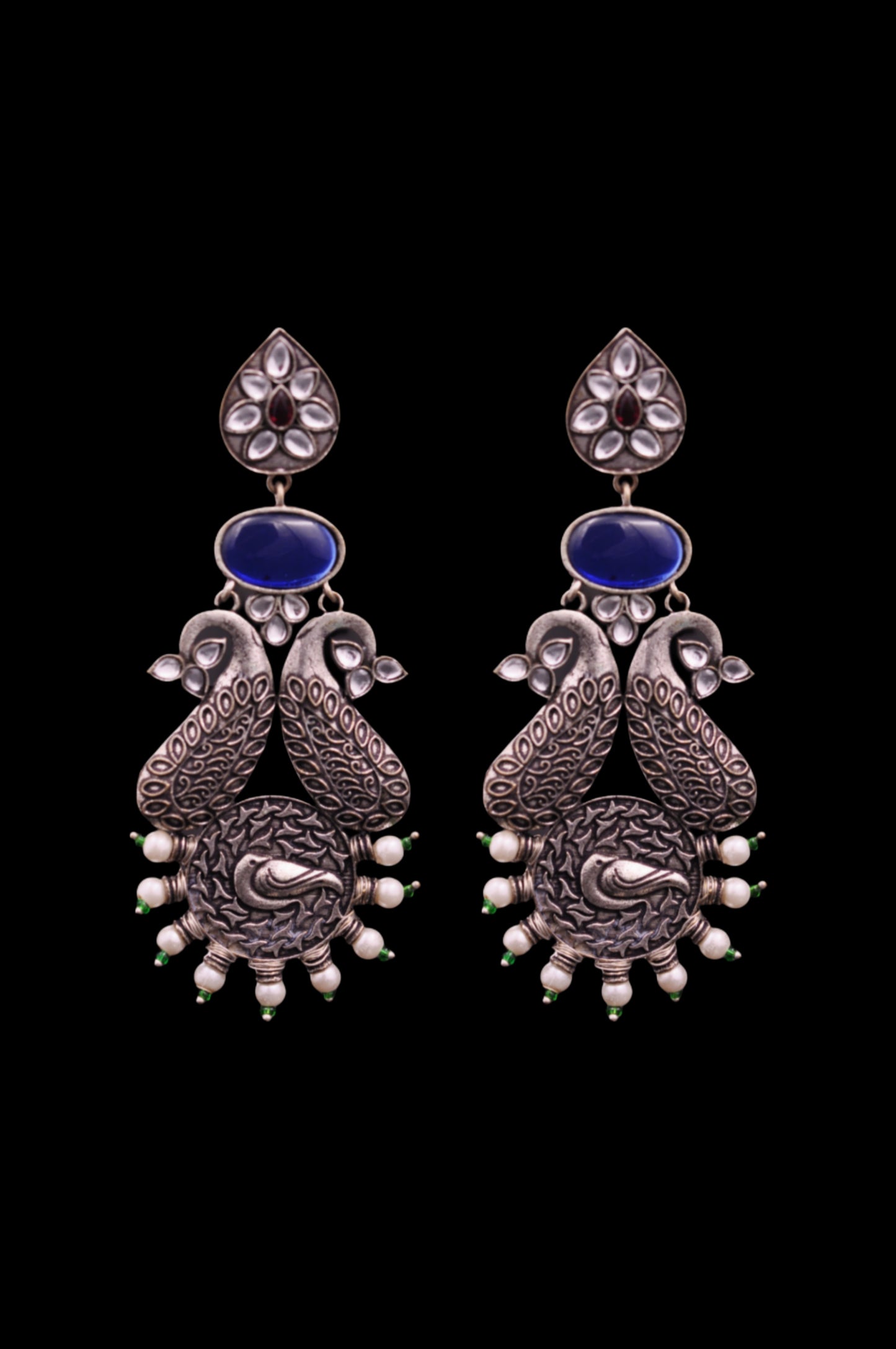 Regal Peacock Kundan Dangler
