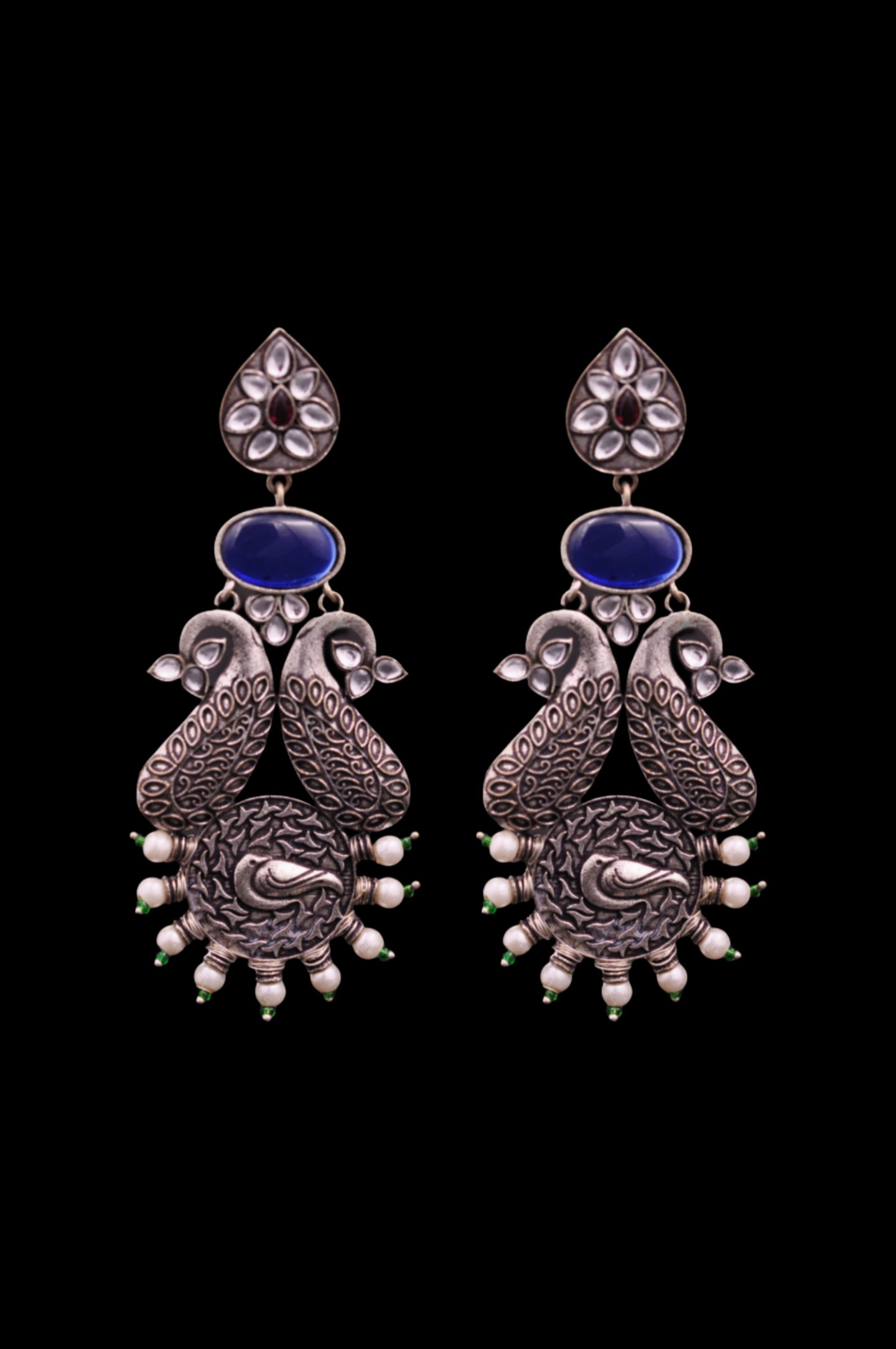 Regal Peacock Kundan Dangler