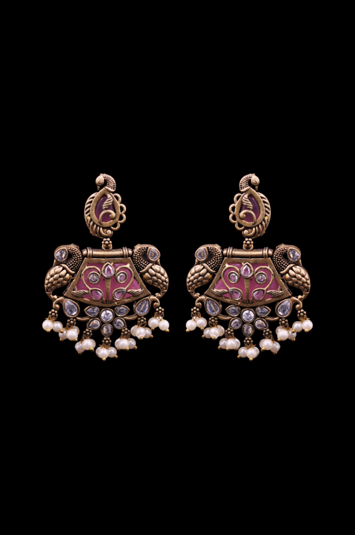 Peacock Charm Antique Jhumkas