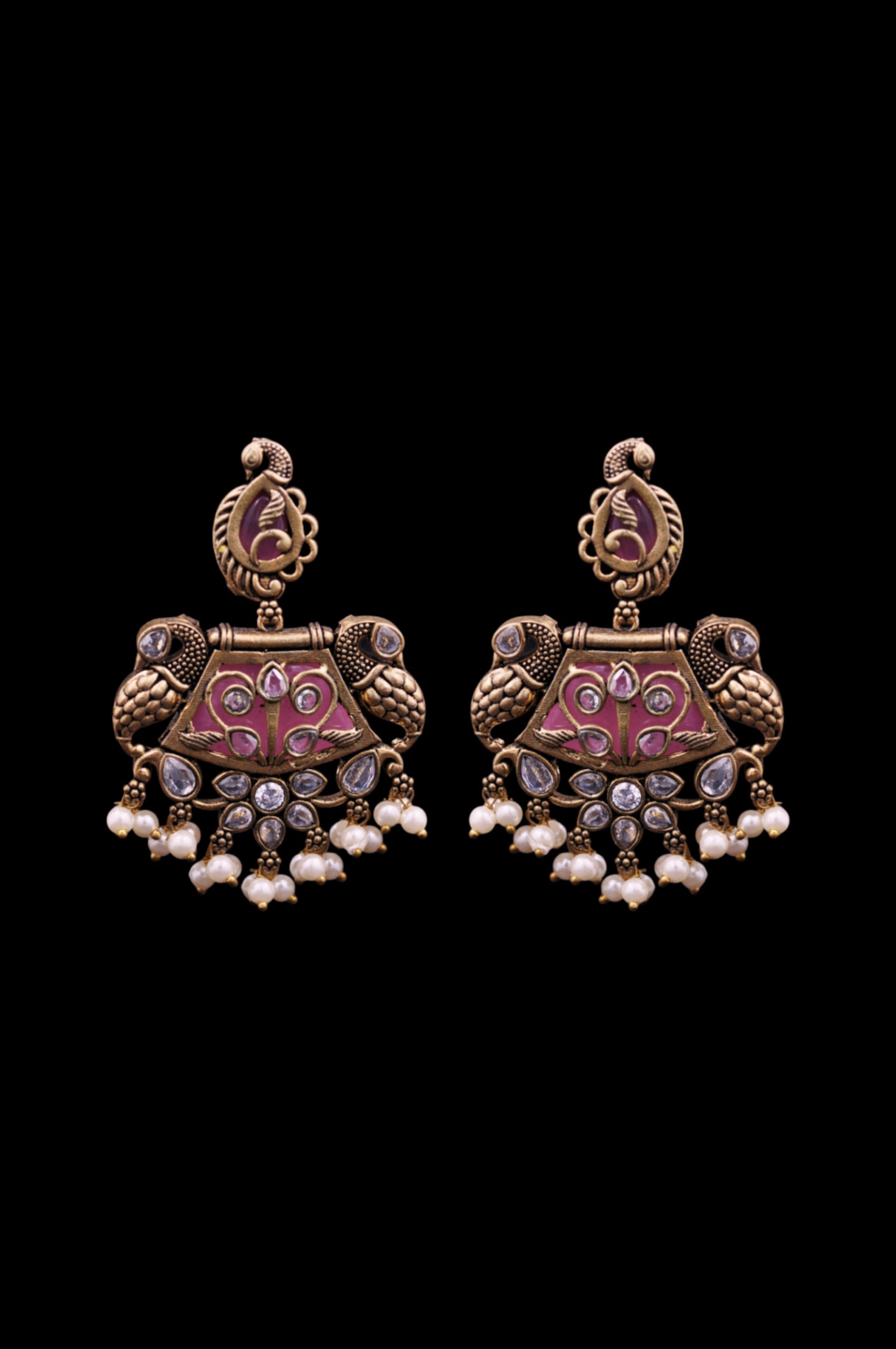 Peacock Charm Antique Jhumkas