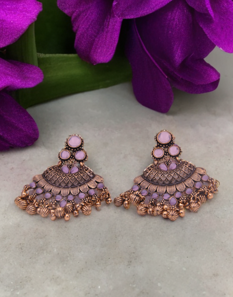 Vintage Bohemian Antique Gold Chandbali Earrings