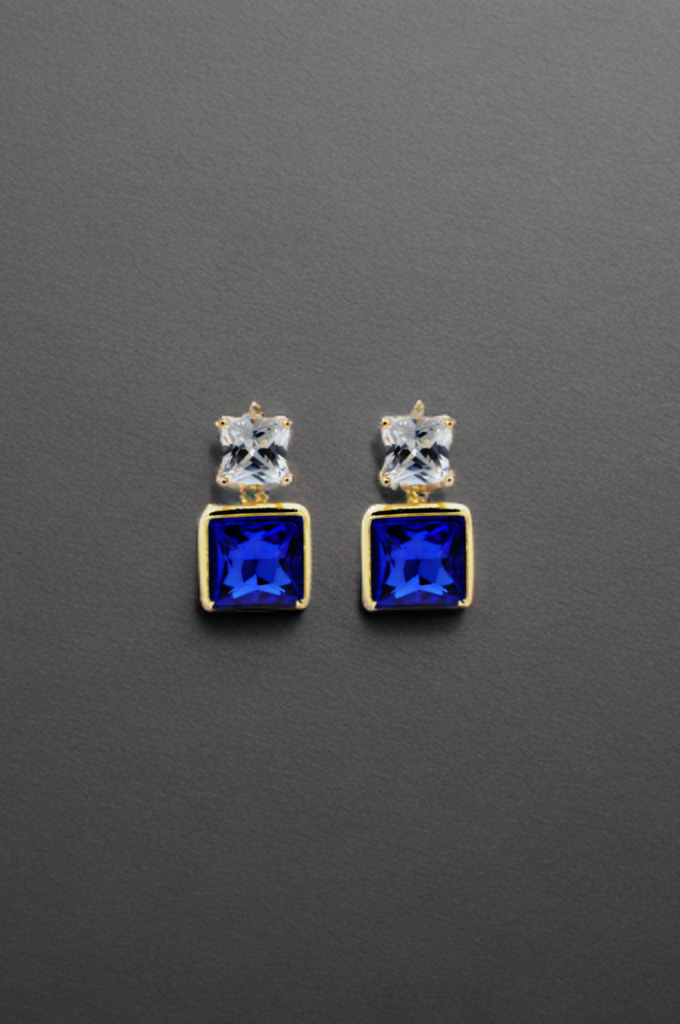 Luxe Blue Radiance Statement Earrings