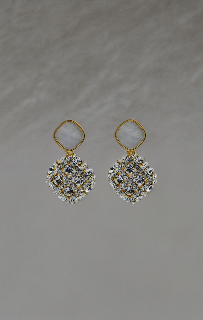 Royal Radiance Gold & Crystal Drop Earrings