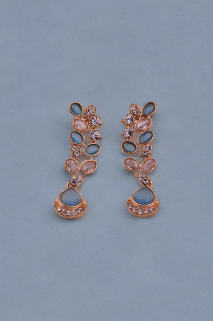 Turquoise Blue Celestial Raindrop Earrings