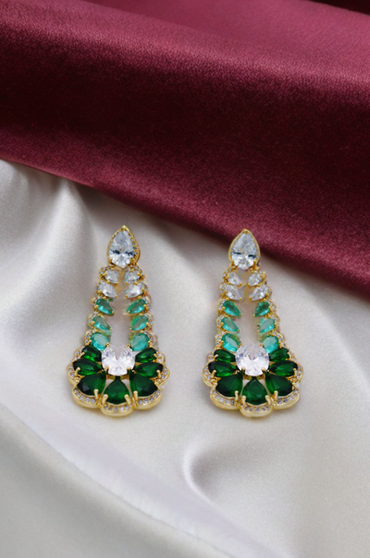 Emerald Cascade Glamour Earrings