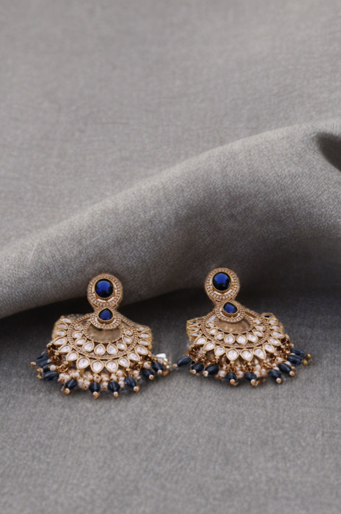 Pearl & Emerald Crescent Earrings