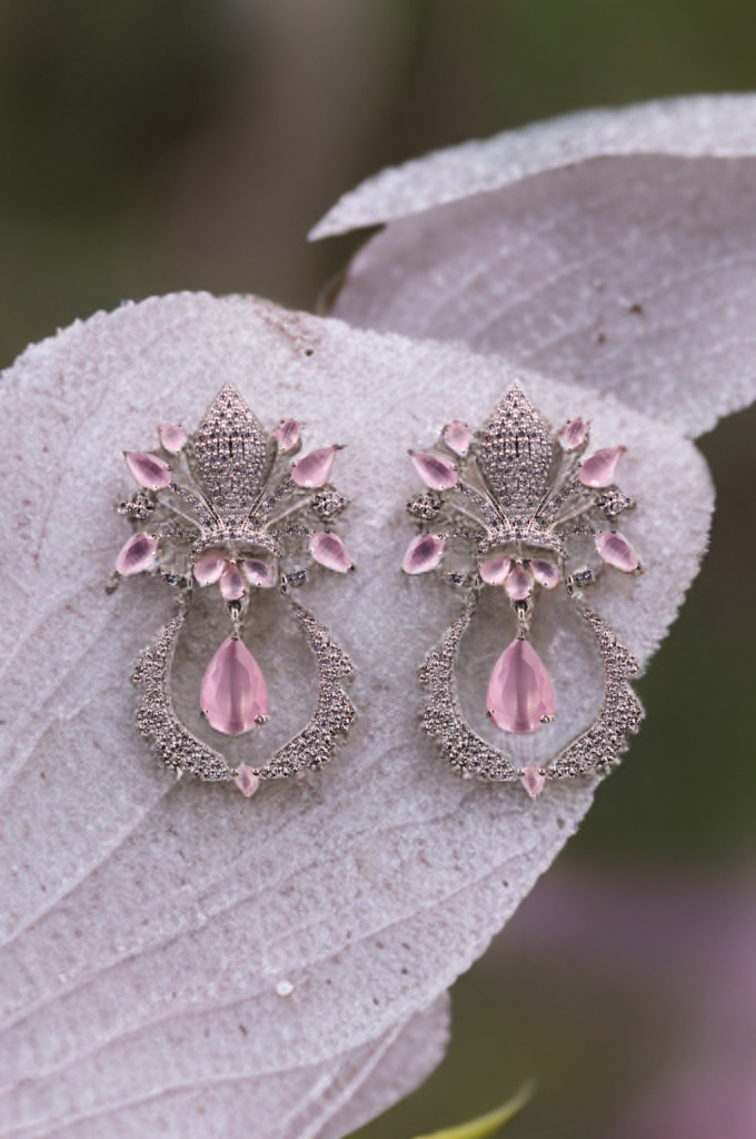 Pink Vintage Glamour Crystal Earrings