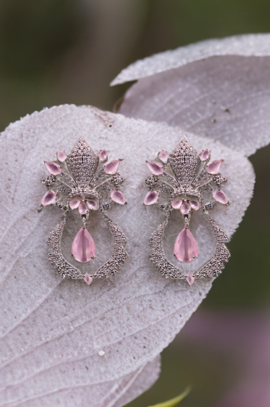 Pink Vintage Glamour Crystal Earrings