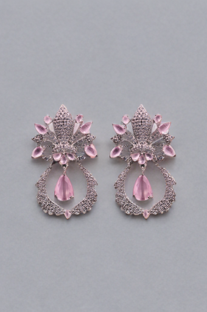 Pink Vintage Glamour Crystal Earrings