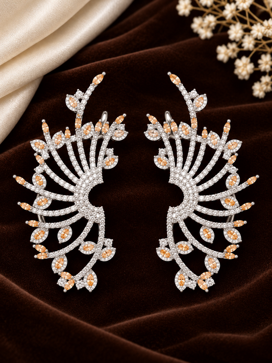 Champagne Crystal Wing Earrings
