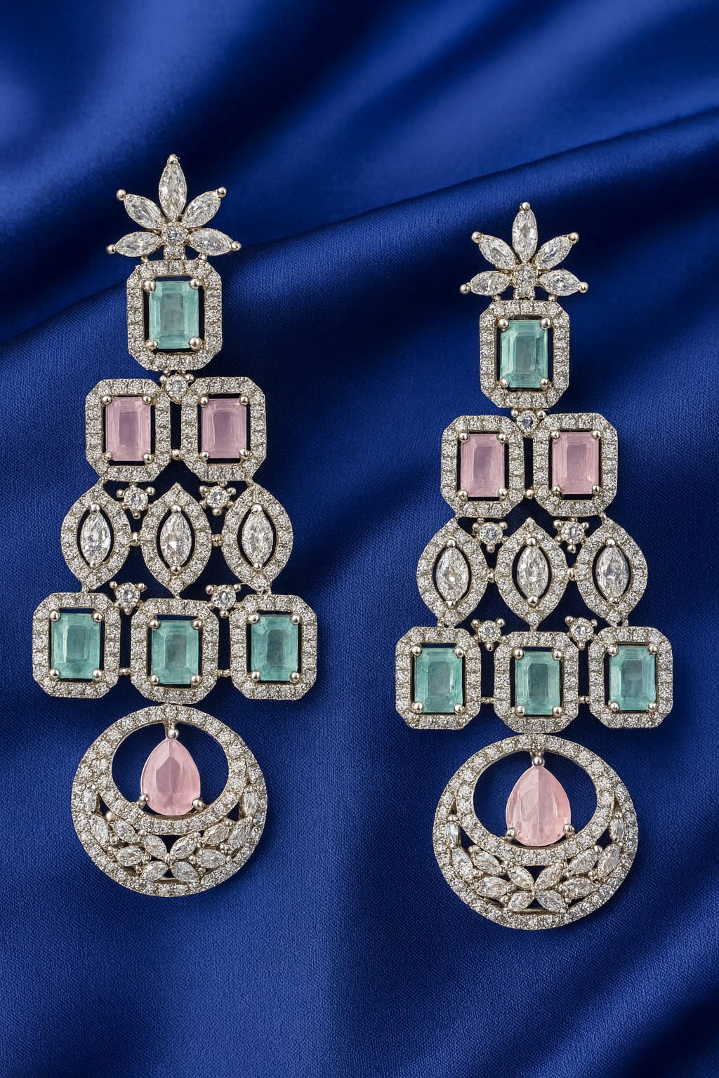 Enchanted Bloom – Pastel Gemstone Drop Earrings