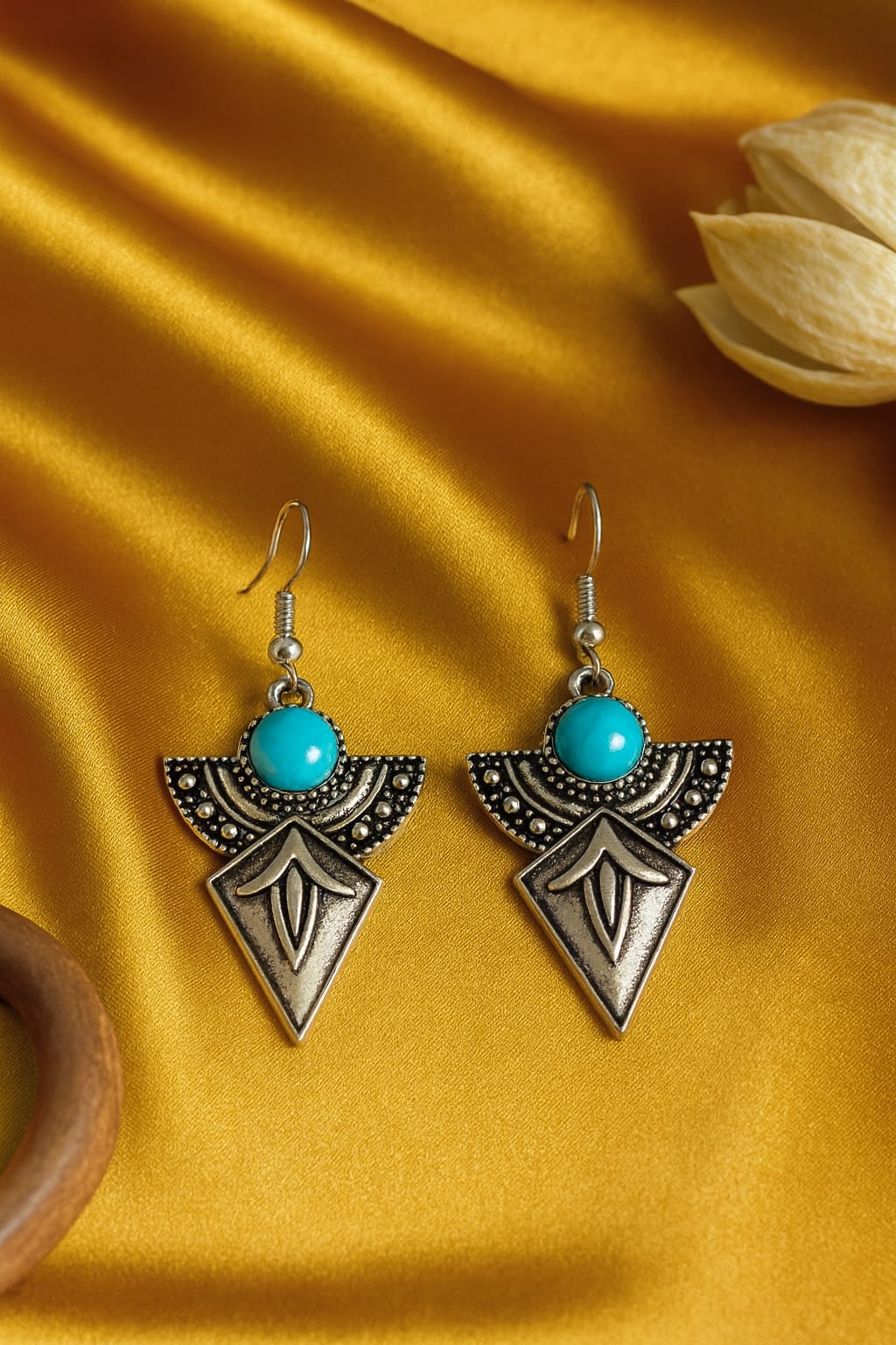 Turquoise Tribal Drop Earrings