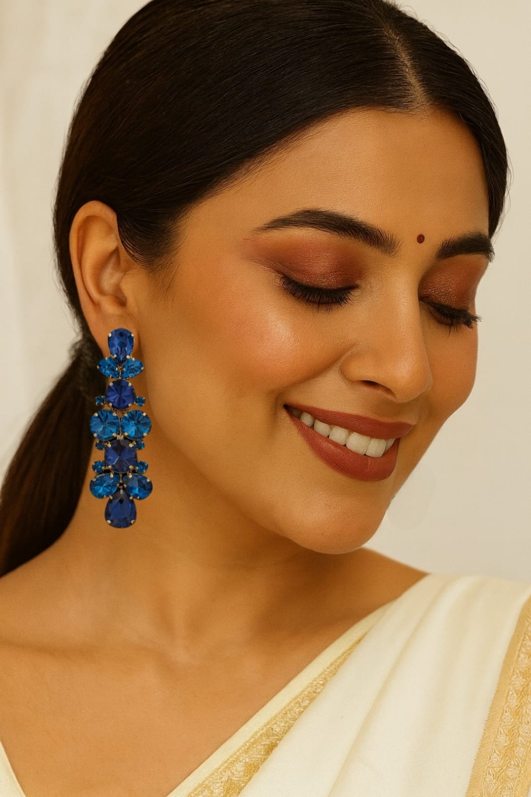 Royal Blue Cascade Earrings