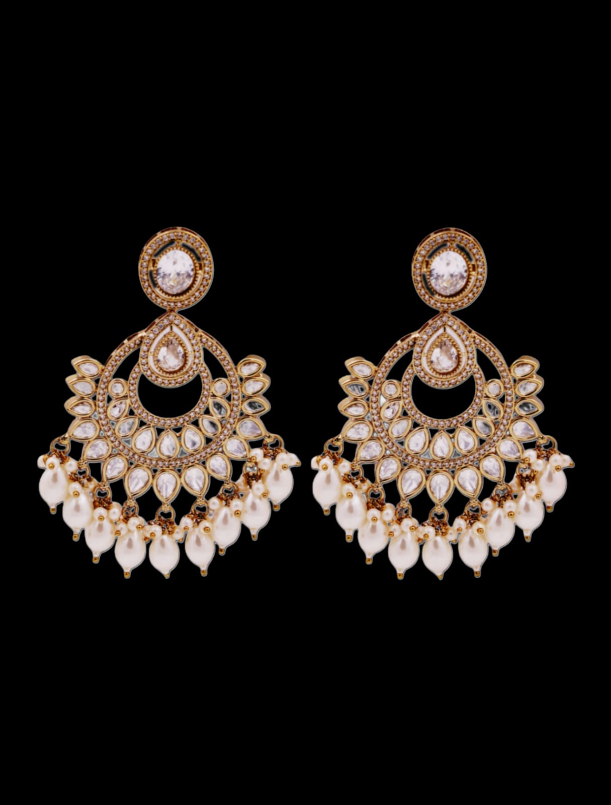 Pearl Crescent Earrings