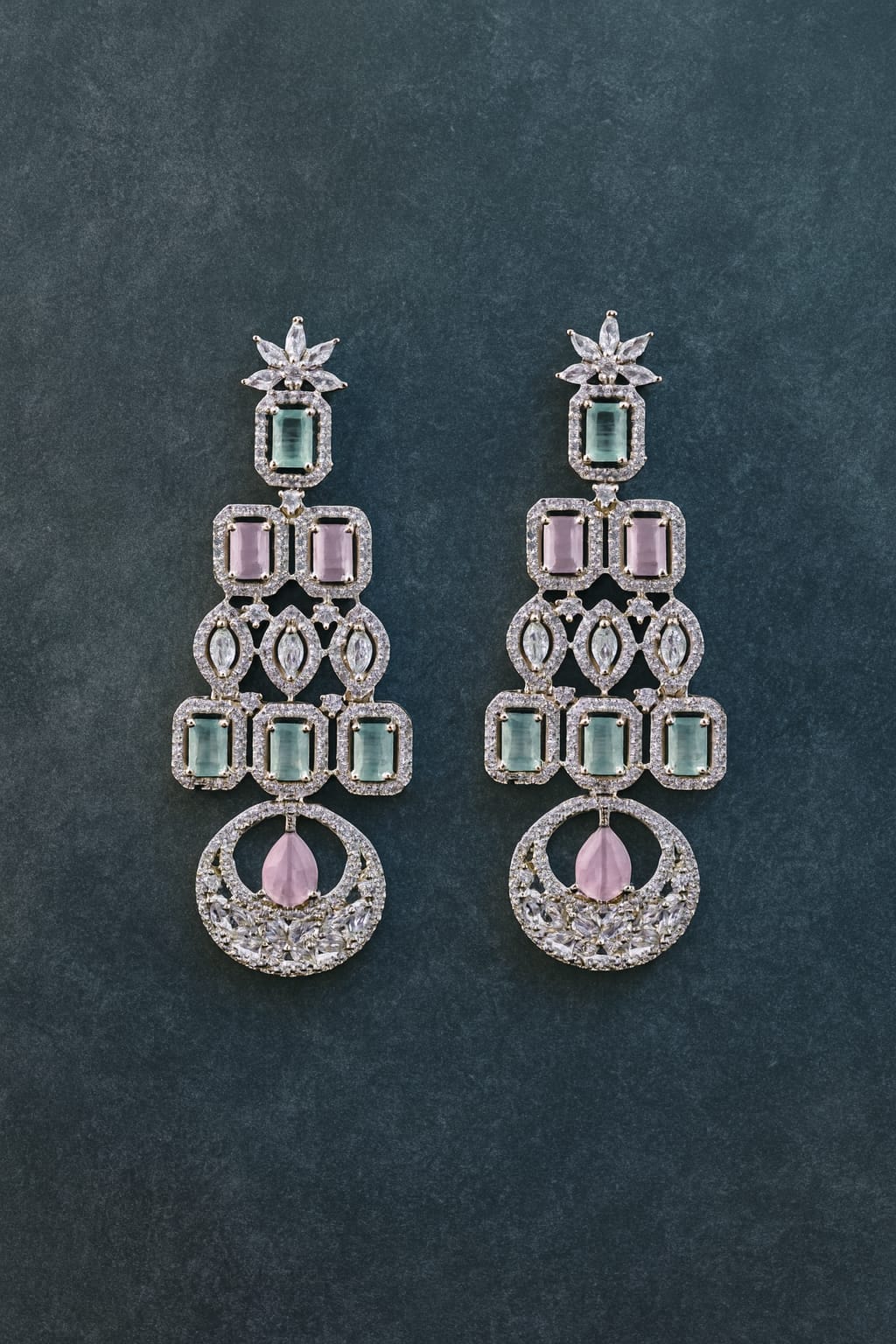 Enchanted Bloom – Pastel Gemstone Drop Earrings