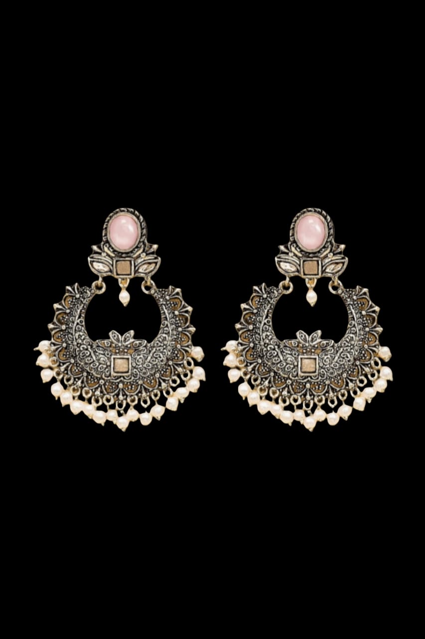 Ivory Pink Lunar Blossom Earrings