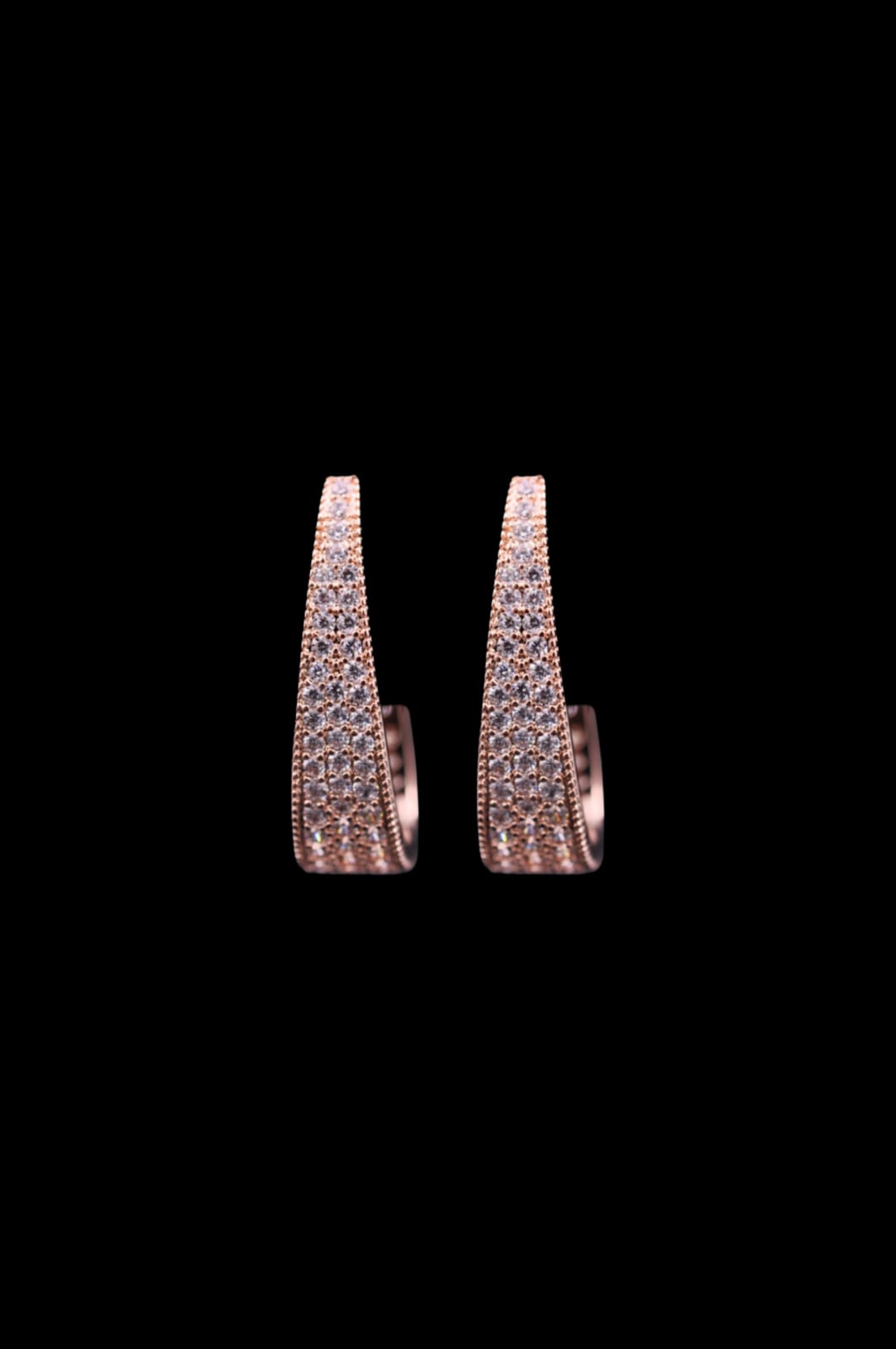 Rose Gold Sparkle Hoops