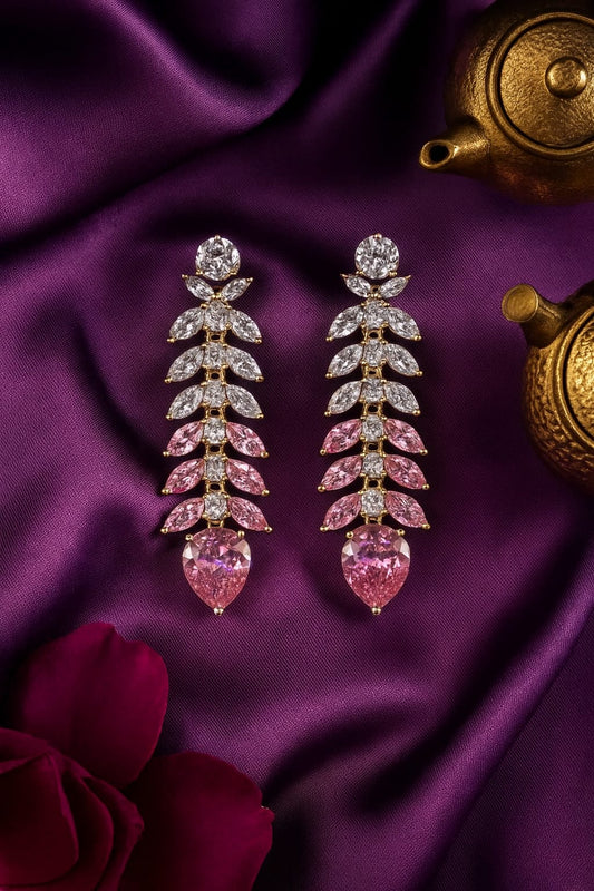 Rosé Cascade Drop Earrings