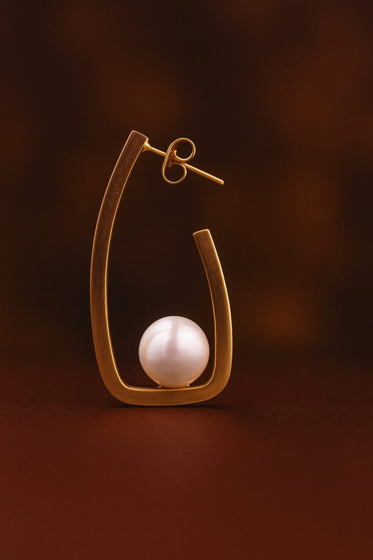 Golden Aura Pearl Hoops